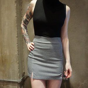 Brandy Melville John Galt Gingham Plaid Mini Skirt